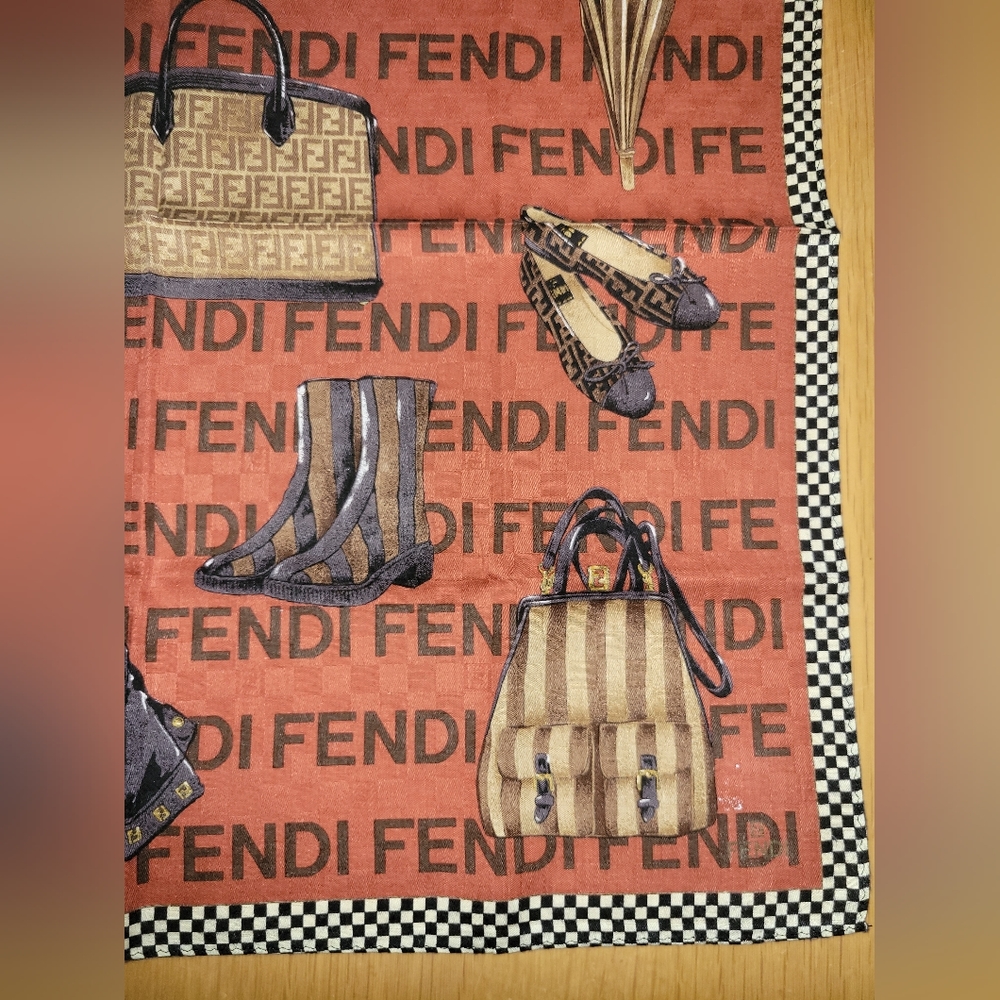 FENDI Vintage Scarf 19x19 - Picture 5 of 6